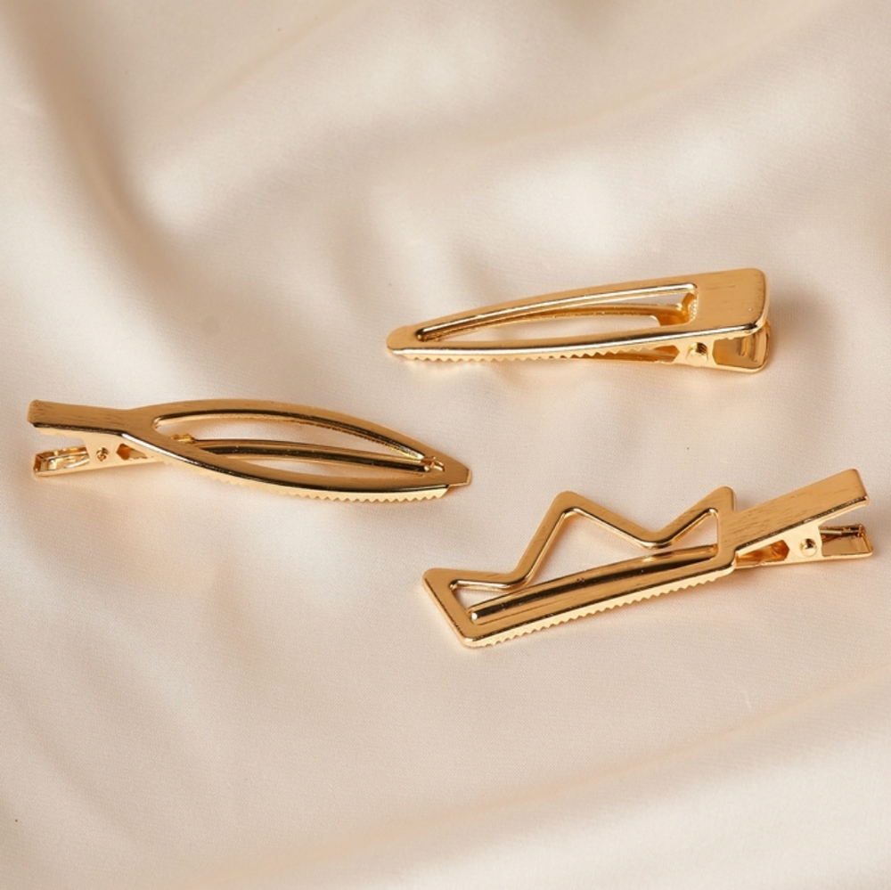 Crown Perfect Gold Barrette Set